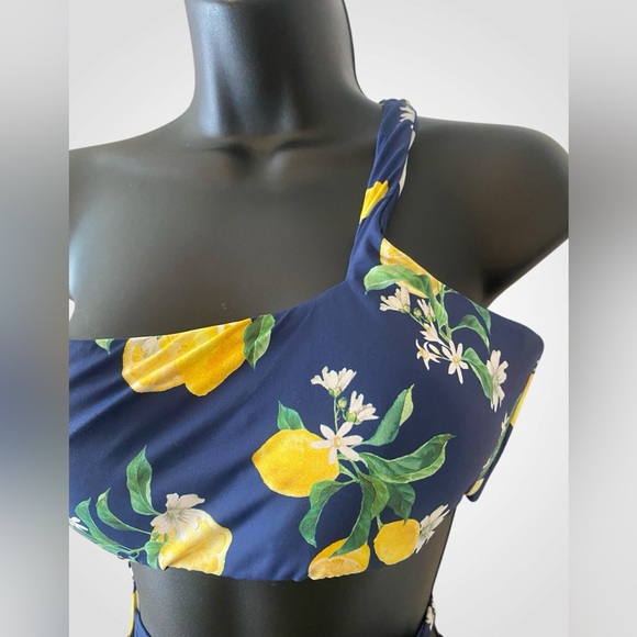 WET Navy & Lemons Cut-Out monokini swimsuit  | Luxury swimwear | NWT size L - Picture 6 of 9